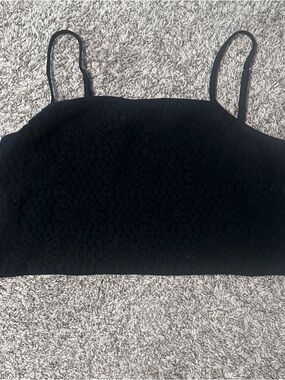 wild fable Black Textured Cropped Cami Top